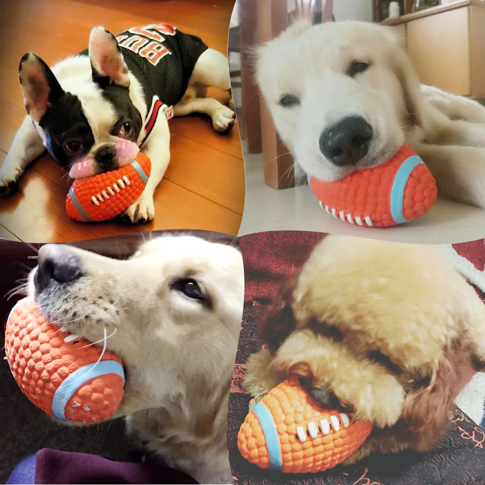 HOOPET-pelotas de juguete chirriantes para mascotas, juguetes interesantes para cachorros, tenis, fútbol, limpieza de dientes para perros