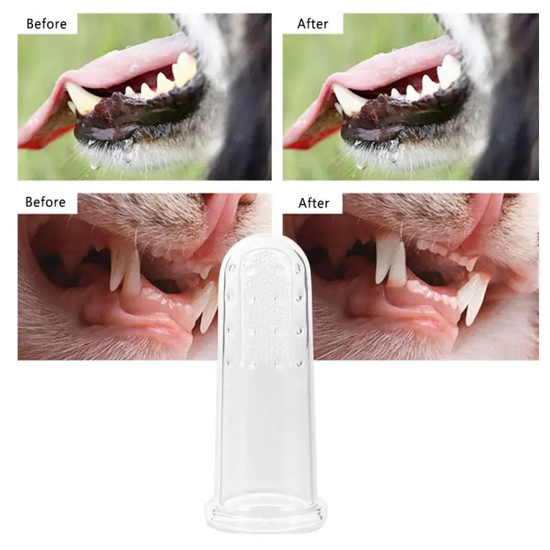 Cepillo dental de silicona para mascotas. Limpieza bucal para perros y gatos