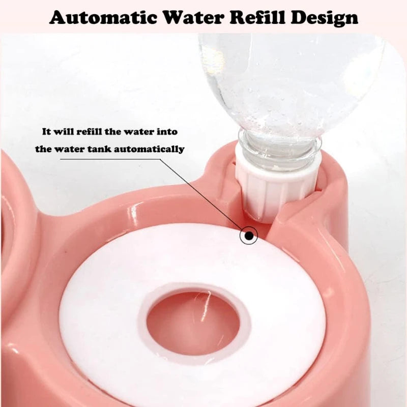 Dispensador automático de agua y comida para perros y gatos. Bebedero y comedero 2 en 1