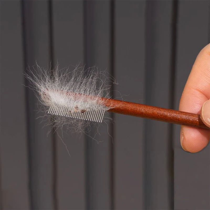 Peine de limpieza Facial de madera para mascotas, elimina las manchas de desgarro, peine para excrementos, tijeras de reparación de pelo de perro, peine de pelo de gato, suministros de limpieza para mascotas