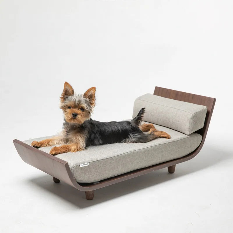 Cama para mascotas de madera maciza para gatos y perros, sofá cama, estera para perros