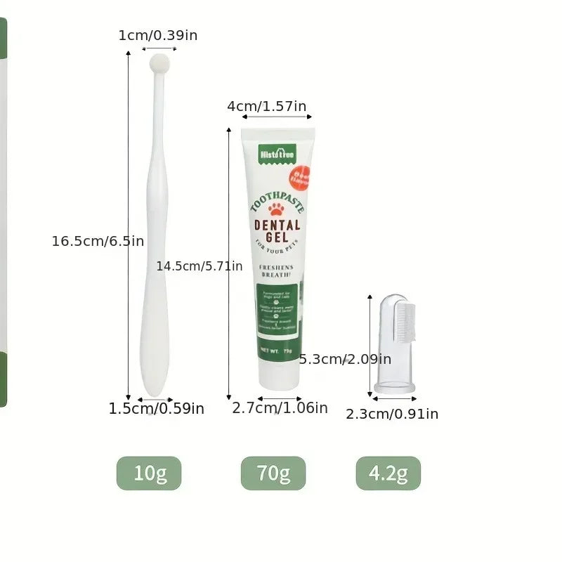 Kit dental para perros y gatos. Pasta y cepillo de limpieza bucal