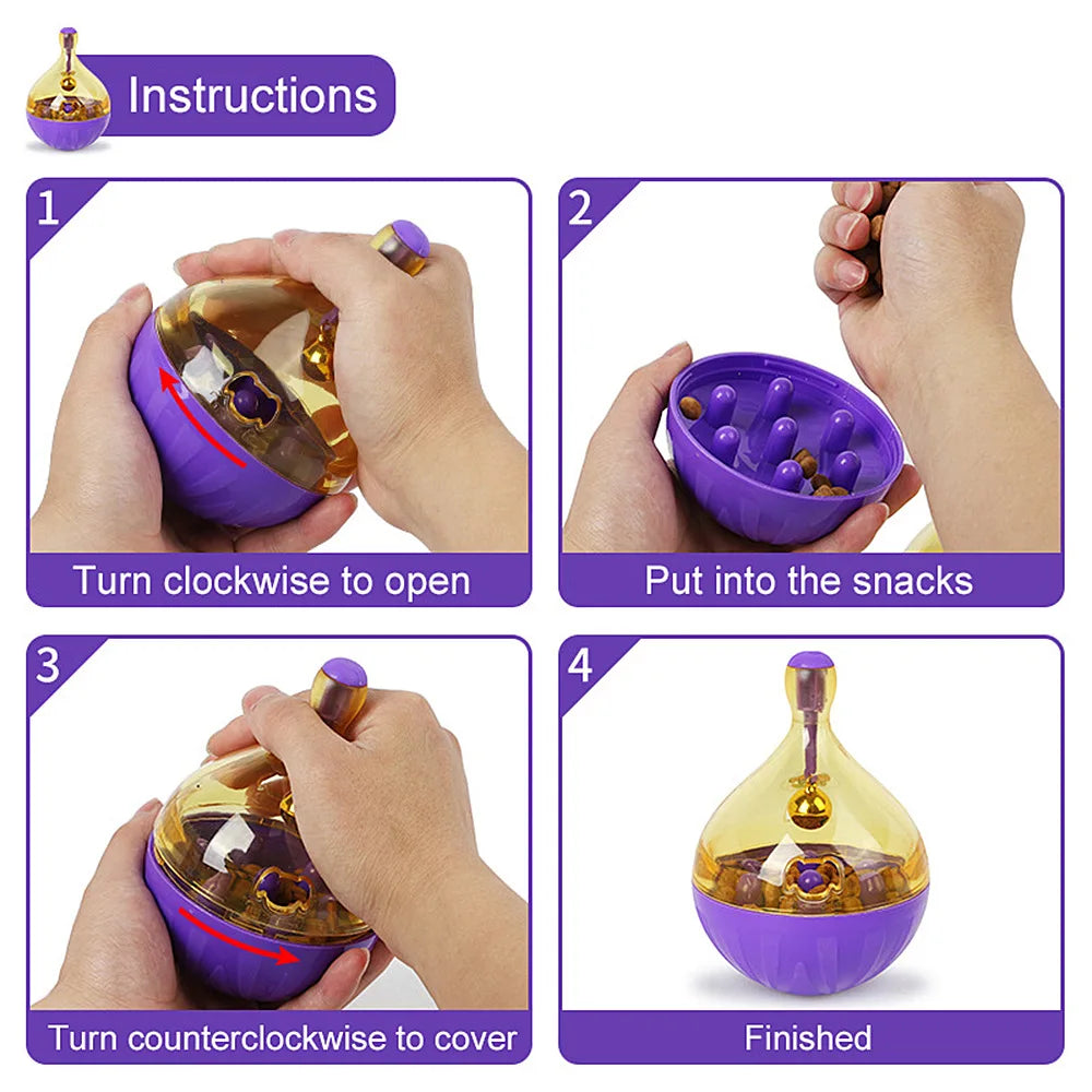 Cuenco interactivo para gatos. Juguete dispensador de comida y entrenamiento