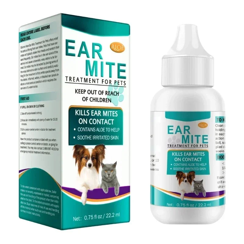 Aceite para ácaros del oído para mascotas, tratamiento para ácaros del oído para perros y gatos, limpiadores de orejas para mascotas, aceite para orejas para gatos, canales de orejas para mascotas, lavado de orejas