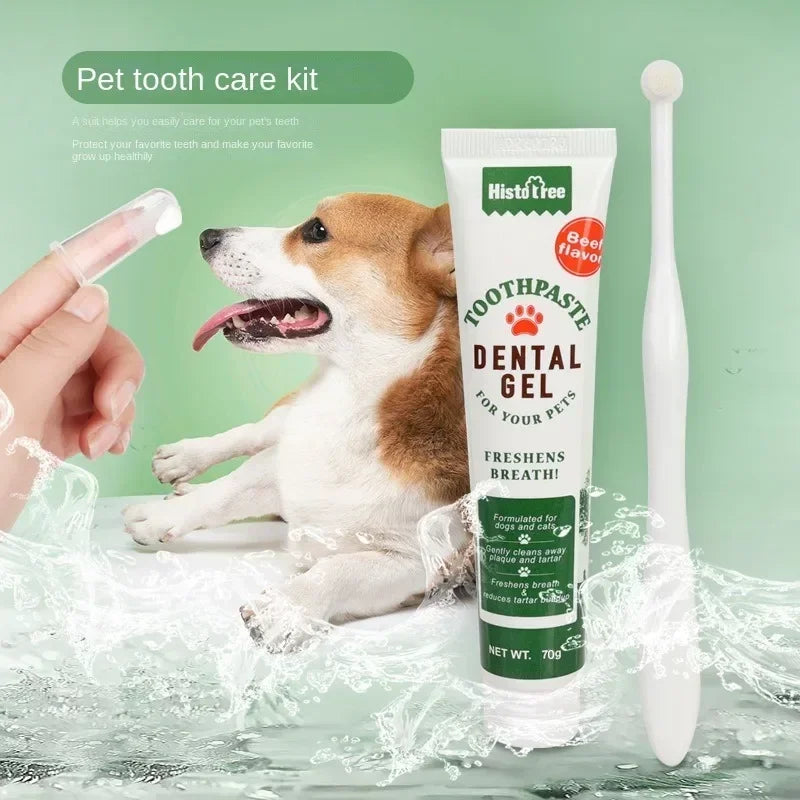 Kit dental para perros y gatos. Pasta y cepillo de limpieza bucal