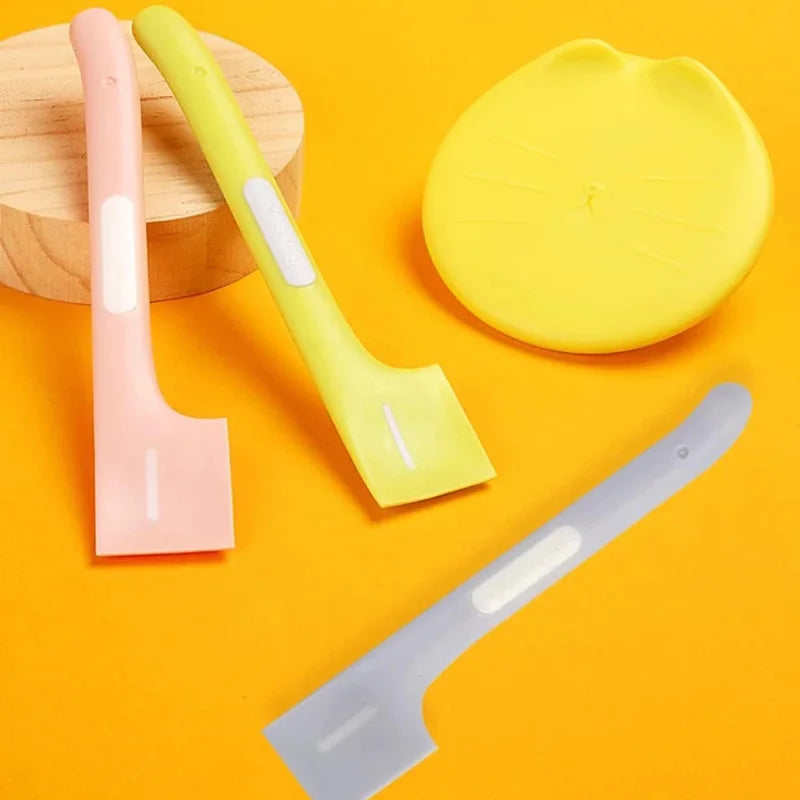 Cuchara y tapa para latas de comida para mascotas, bonita cuchara con mango largo, adecuada para alimentos húmedos, alimentos enlatados, aperitivos, fácil de limpiar, gatos y perros