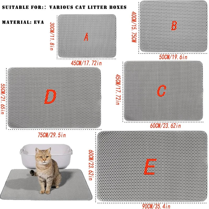 Estera de arena para gatos, tamaño grande, impermeable, inodoro para mascotas, estera para atrapar arena para gatos, antideslizante, doble capa, almohadilla para caja de arena para gatos, producto para mascotas