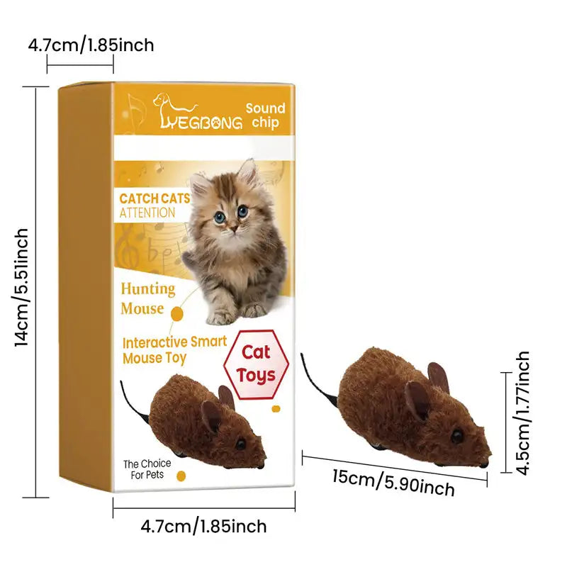 Ratón de juguete electrónico para gatos y perros. Interactivo y con sonido