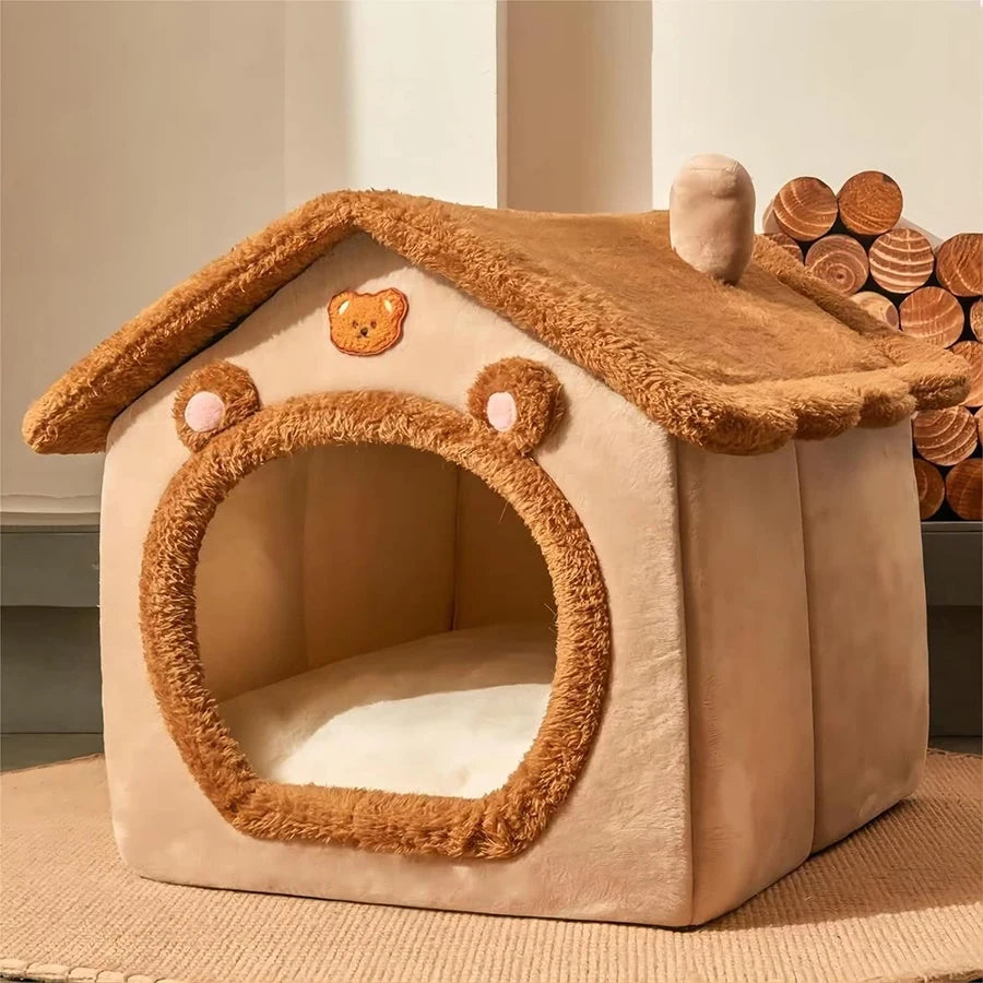 Casa plegable para mascotas, casa lavable extraíble para gatos, cueva para cachorros, sofá, cama para mascotas, casa para perros extra pequeños y gatos pequeños y medianos