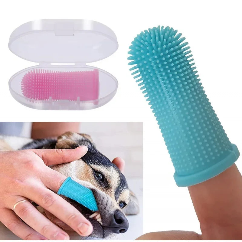 Cepillo dental suave de silicona para perros y gatos. Limpieza y cuidado bucal