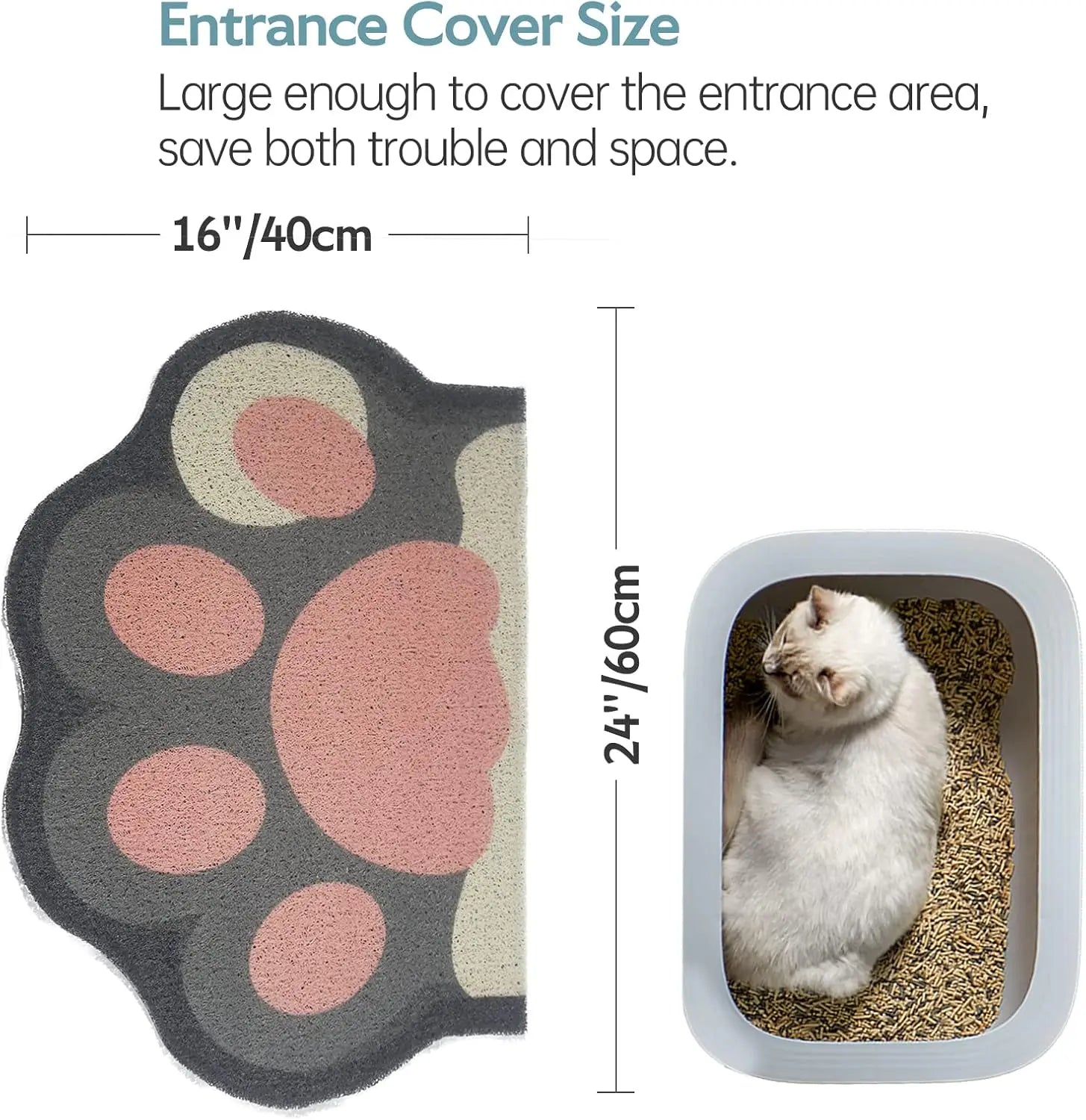 Alfombrilla para arena de gato, alfombrilla para caja de arena, alfombrilla para atrapar arena, suave en patas de gatito, accesorios antideslizantes para mascotas, alfombrillas para puerta, alfombrilla para baño