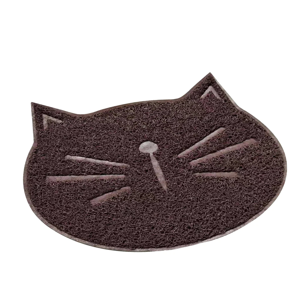 Estera de arena para gatos resistente al desgaste, alfombra antideslizante ecológica con forma de cara de gato, almohadilla para gatos a prueba de garra para suelos, alfombras, arena, 1 ud.