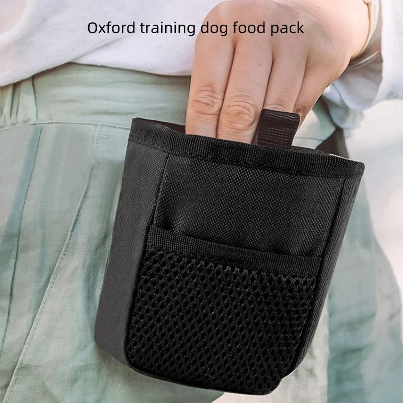 Bolsa de adiestramiento al aire libre para mascotas, tela Oxford, impermeable, duradera, riñonera para mascotas, bolsa multifuncional para equipo para caminar para perros, bolsa para golosinas compacta