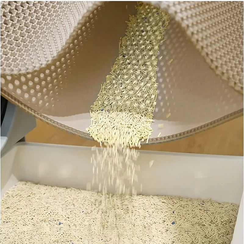 Estera de arena para gatos, impermeable, doble capa, para atrapar arena para gatos, caja de arena grande para mascotas, almohadilla limpia, productos para gatos, accesorios