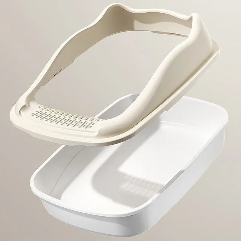 Caja de arena semicerrada para gatos con cuchara y bandeja de entrenamiento