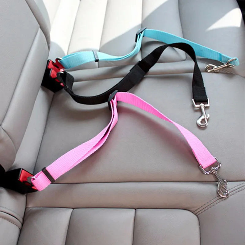 Cinturón de seguridad ajustable para coche, gato, perro, asiento para mascotas, arnés para vehículo, Clip de plomo, palanca de seguridad, collares de tracción para perros, accesorios para perros