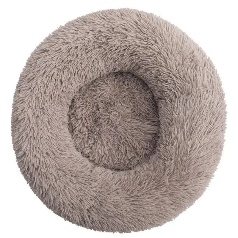 Cama redonda supersuave para mascotas, casa de felpa larga para perros medianos, casa de invierno cálida para dormir, 40-90cm