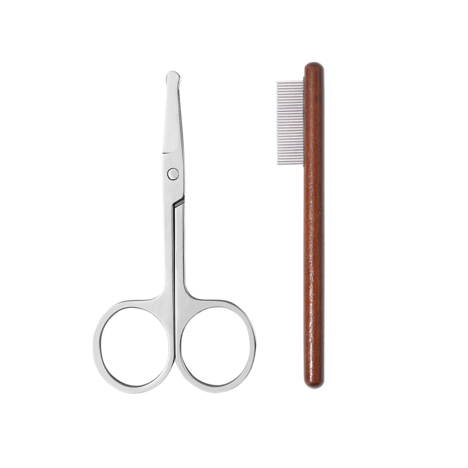 Peine de limpieza Facial de madera para mascotas, elimina las manchas de desgarro, peine para excrementos, tijeras de reparación de pelo de perro, peine de pelo de gato, suministros de limpieza para mascotas