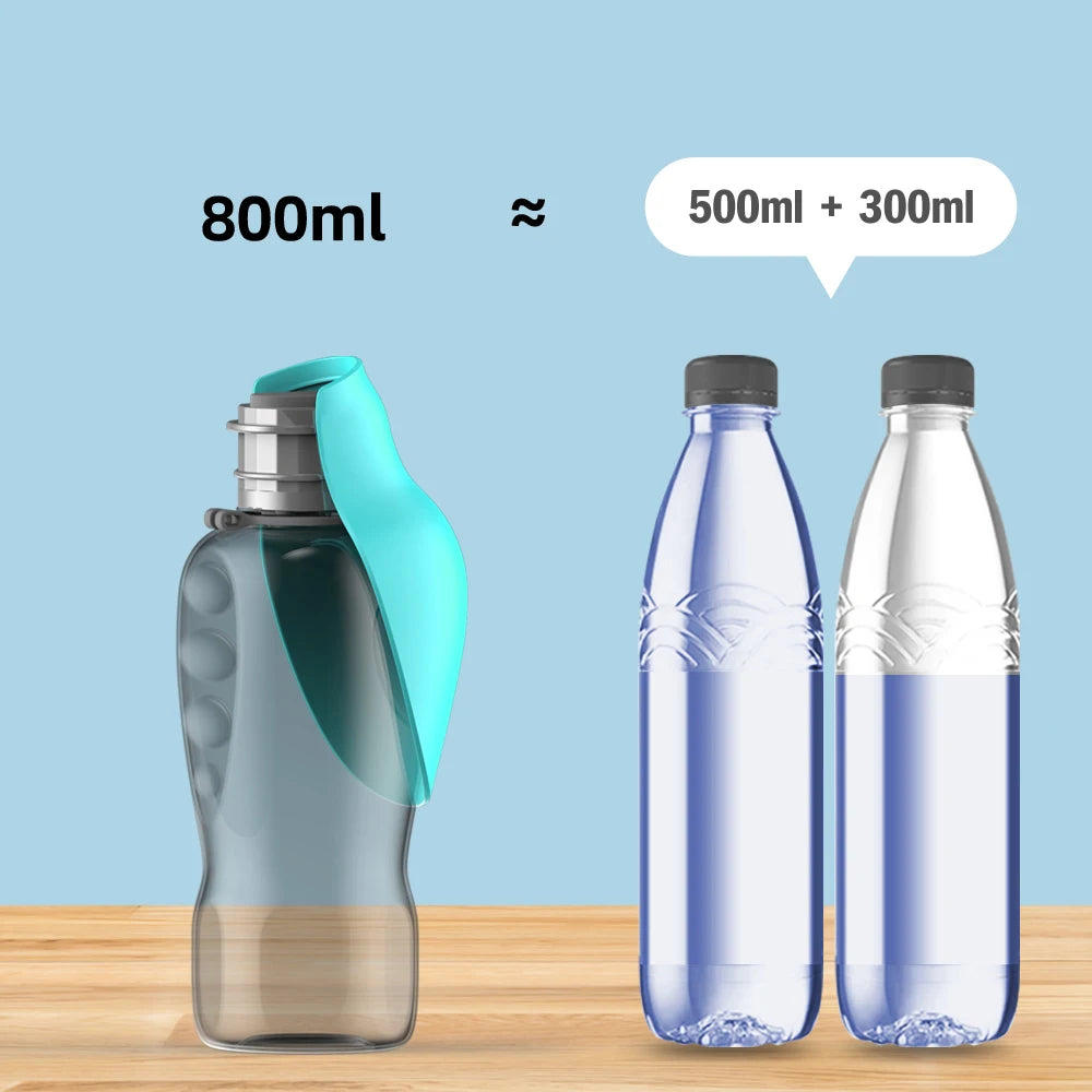 Botella de agua portátil para perros de 800ml, para perros pequeños, medianos y grandes, tazón para beber de viaje al aire libre, alimentador para cachorros y gatos, accesorios para Labrador para mascotas