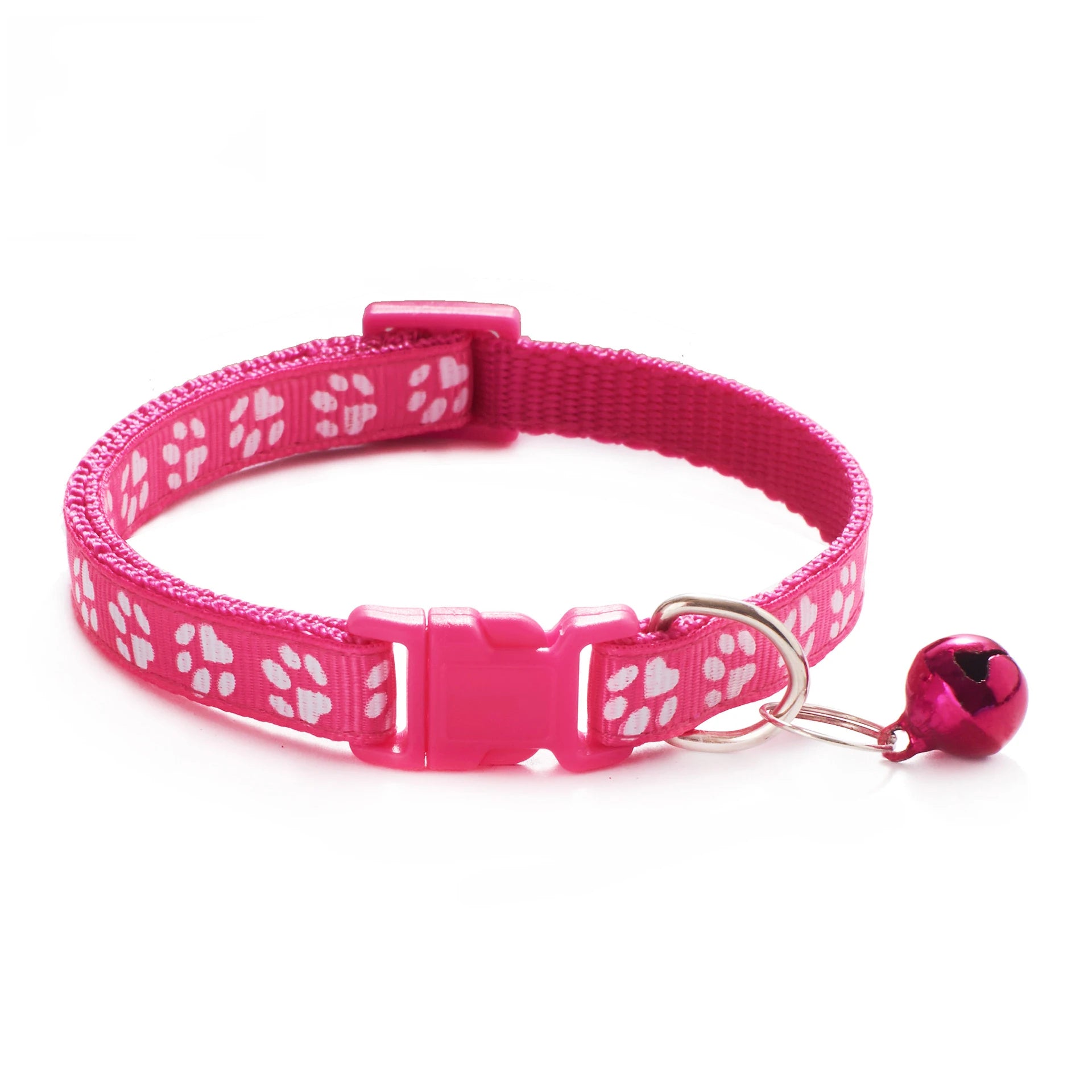 Collar con campana para  gatos. Collar colorido con huella y ajuste de seguridad