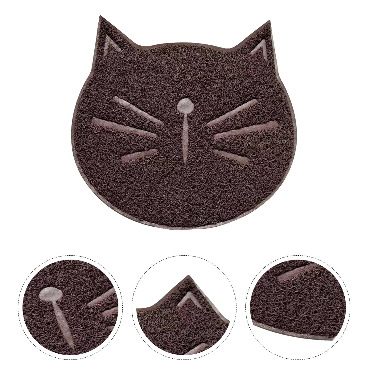 Estera de arena para gatos resistente al desgaste, alfombra antideslizante ecológica con forma de cara de gato, almohadilla para gatos a prueba de garra para suelos, alfombras, arena, 1 ud.